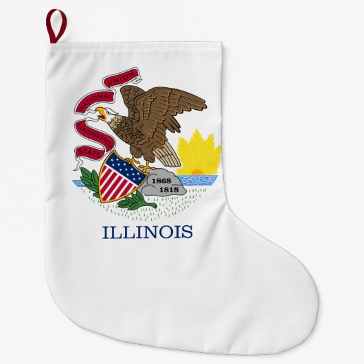 Illinois State Flag Grote Kerstsok (Voorkant)