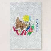 Illinois State Flag Grunge Legpuzzel (Verticaal)