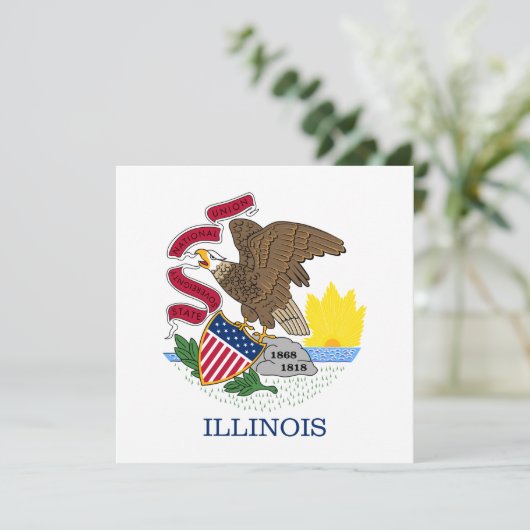 Illinois State Flag Kaart (Staand voorkant)