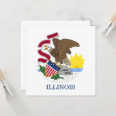 Illinois State Flag Kaart (Voorkant / Achterkant in situ)