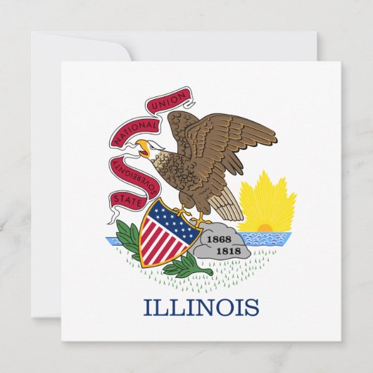 Illinois State Flag Kaart (Voorkant)