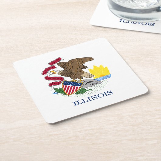 Illinois State Flag Kartonnen Onderzetters (Schuin)