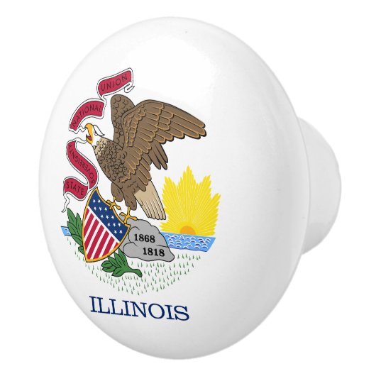 Illinois State Flag Keramische Knop (Rechts)