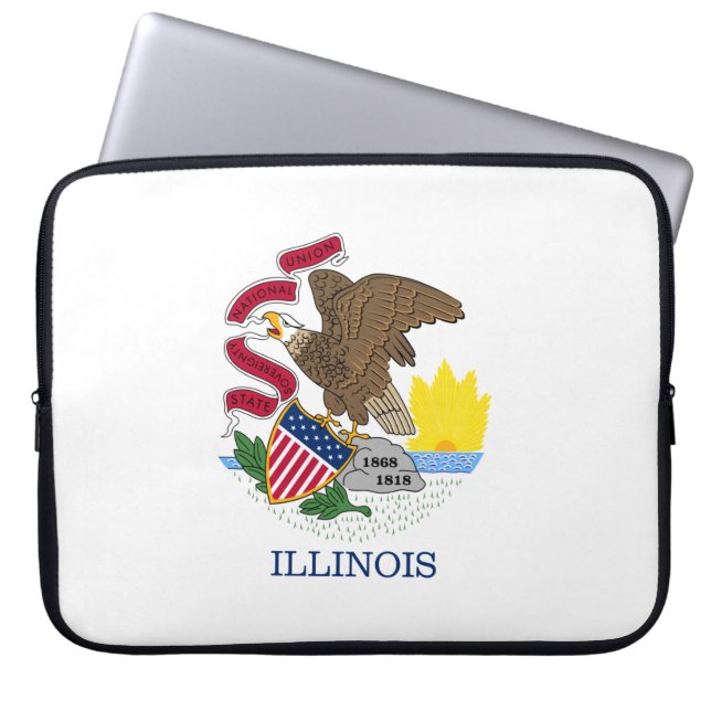 Illinois State Flag Laptop Sleeve (Voorkant)