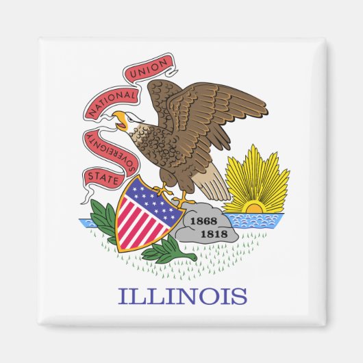 Illinois State Flag Magneet (Voorkant)