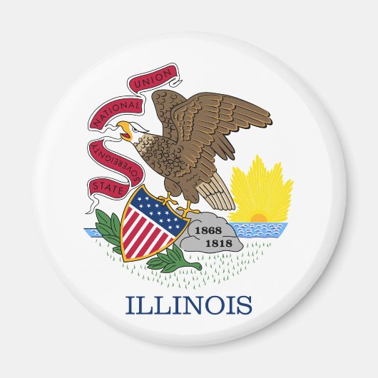 Illinois State Flag Magneet (Voorkant)