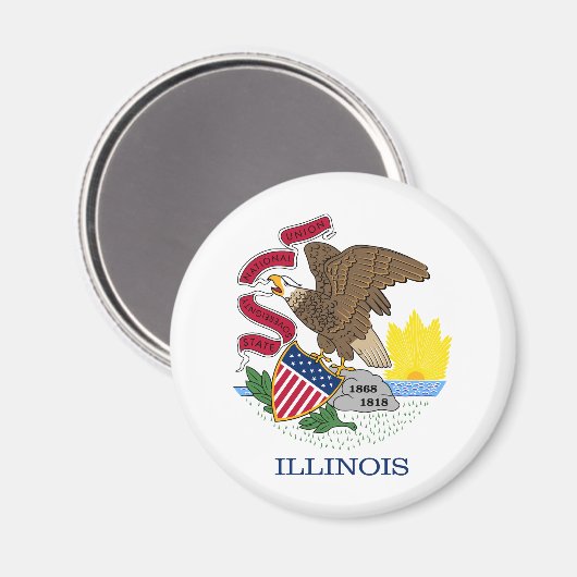 Illinois State Flag Magneet (Voorkant / Achterkant)