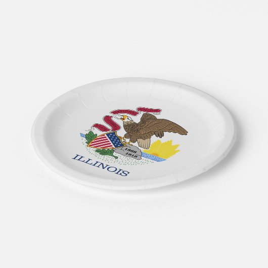 Illinois State Flag Papieren Bordje (Gekanteld)