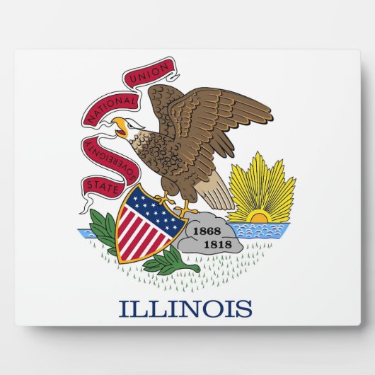 Illinois State Flag Plaque Fotoplaat (Voorkant)