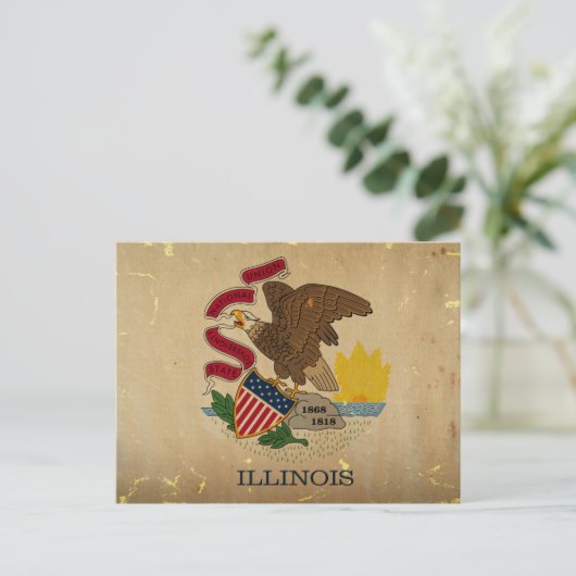 Illinois State Flag .png Briefkaart (Staand voorkant)