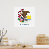 Illinois State Flag Poster (Keuken)