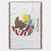 Illinois State Flag Print Patriottisch Deken (Voorkant Verticaal)