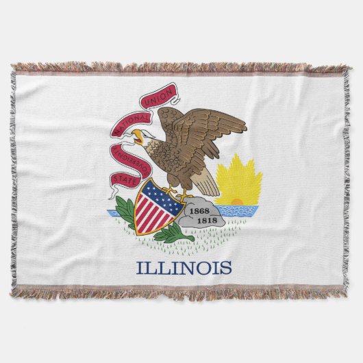 Illinois State Flag Print Patriottisch Deken (Voorkant)