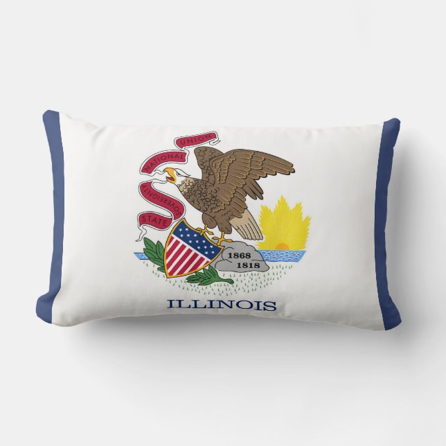 Illinois State Flag Print Patriottisch Kussen (Voorkant)