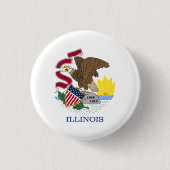 Illinois State Flag Ronde Button 3,2 Cm (Voorkant)