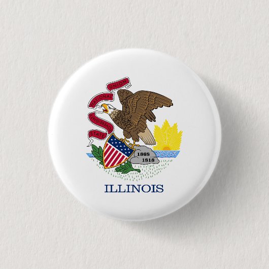 Illinois State Flag Ronde Button 3,2 Cm (Voorkant)