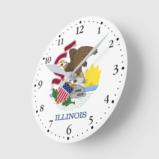 Illinois State Flag Ronde Klok (Hoek)