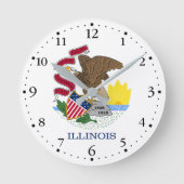 Illinois State Flag Ronde Klok (Voorkant)