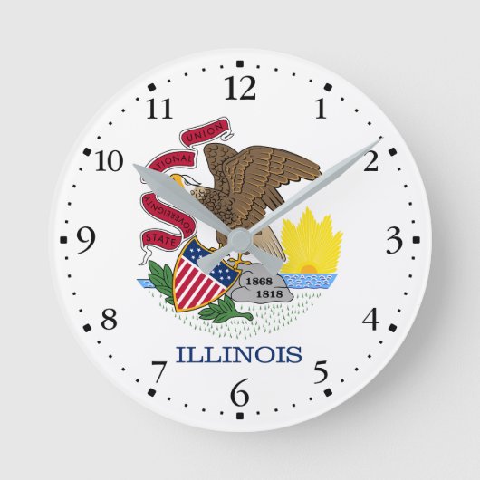 Illinois State Flag Ronde Klok (Voorkant)
