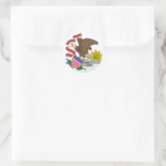 Illinois State Flag Ronde Sticker (Tas)