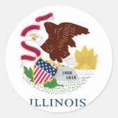 Illinois State Flag Ronde Sticker (Voorkant)