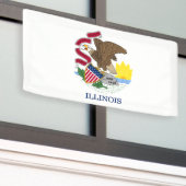 Illinois State Flag Spandoek (Buitenkant Gebouw)