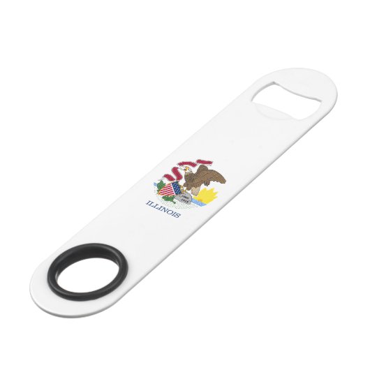 Illinois State Flag Speed Flessenopener (Voorkant Gekanteld)