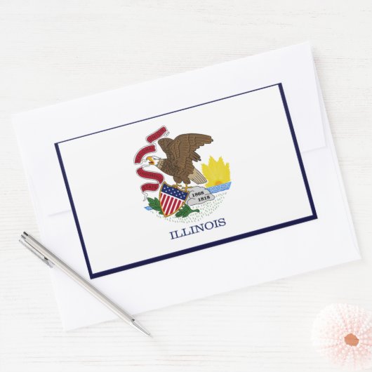 Illinois State Flag Sticker (Envelop)
