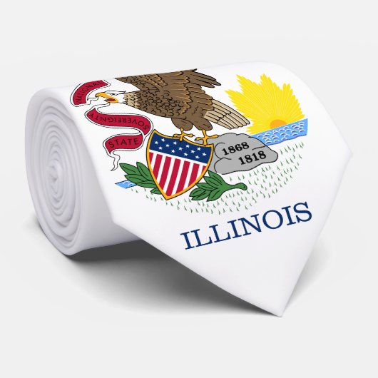 Illinois State Flag Stropdas (Opgerold)