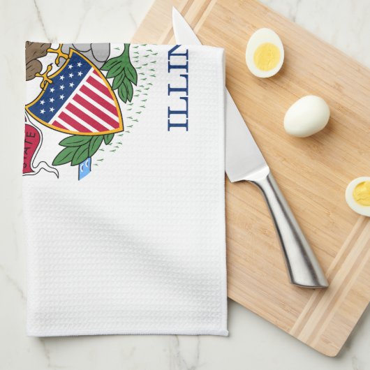 Illinois State Flag Theedoek (Quarter Fold)