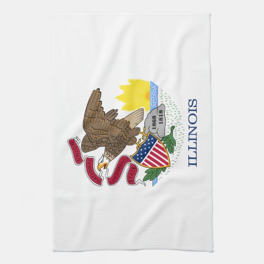 Illinois State Flag Theedoek (Verticaal)