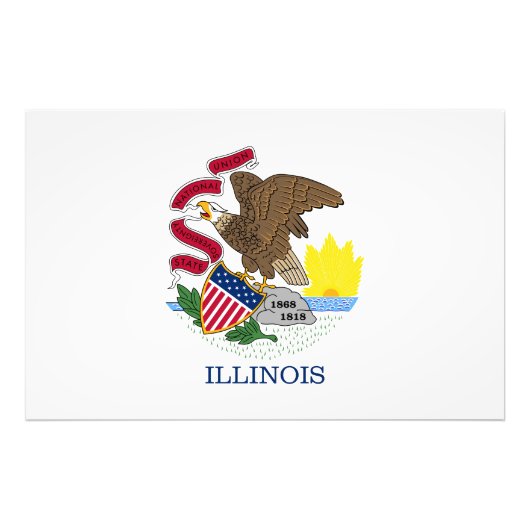 Illinois State Flag Verenigde Staten Foto Afdruk (Voorkant)
