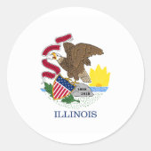 Illinois State Flag Verenigde Staten Ronde Sticker (Voorkant)