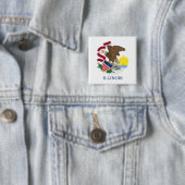 Illinois State Flag Vierkante Button 5,1 Cm (In situ)