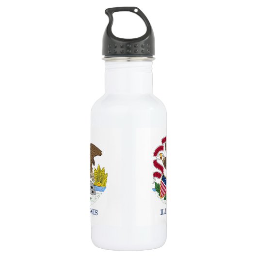 Illinois State Flag Vrijheidsfles Waterfles (Achterkant)