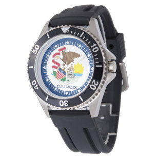 Illinois State Flag Watch Design Horloge