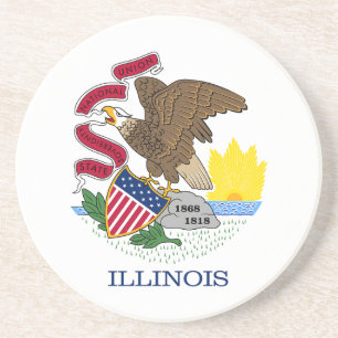 Illinois State Flag Zandsteen Onderzetter
