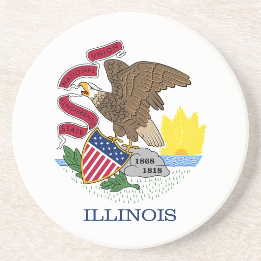 Illinois State Flag Zandsteen Onderzetter (Voorkant)