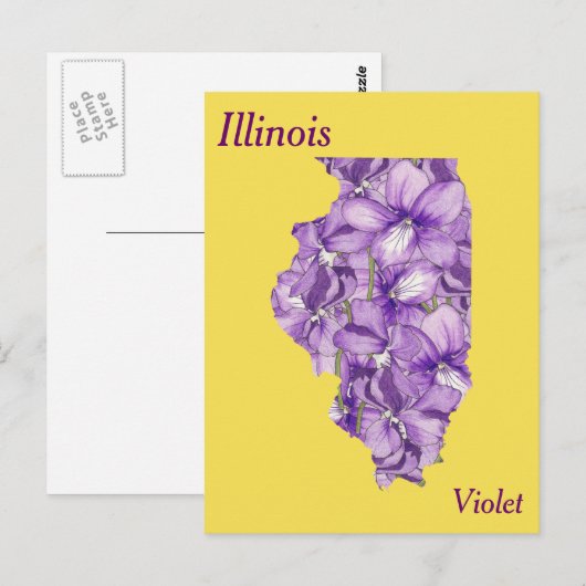 Illinois State Flower Collage Map Briefkaart (Voorkant / Achterkant)