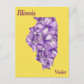 Illinois State Flower Collage Map Briefkaart (Voorkant)