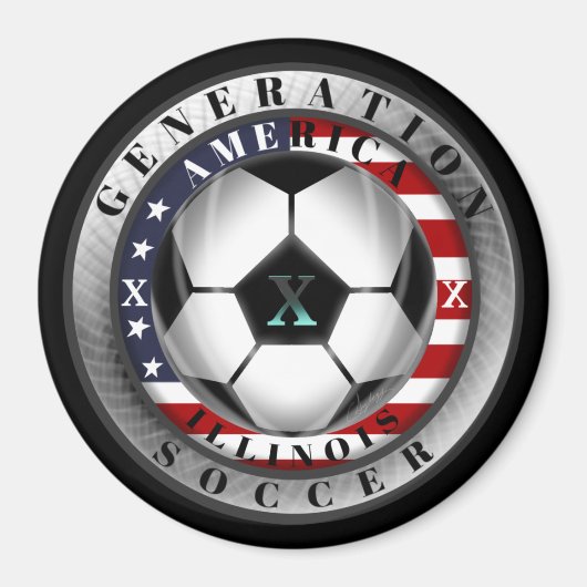Illinois State Generation X American Soccer. Magneet (Voorkant)