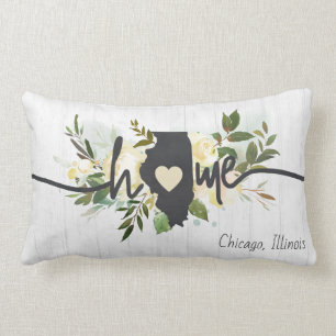 Illinois State gepersonaliseerd uw huis stad rusti Kussen