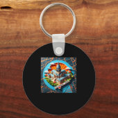 Illinois State in de Verenigde Staten Sticker Sleutelhanger (Voorkant)