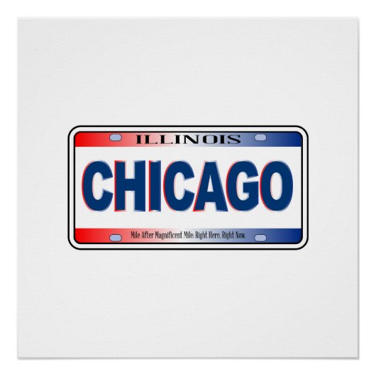 Illinois State License Bord Chicago City Perfect Poster (Voorkant)
