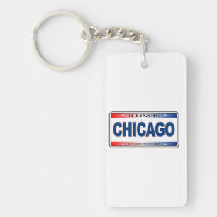 Illinois State License Bord Chicago City Sleutelhanger