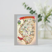 Illinois State Map Briefkaart (Staand voorkant)