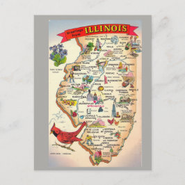 Illinois State Map Briefkaart