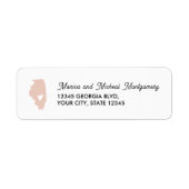 ILLINOIS State Map met hart - ELKE KLEUR! Etiket (Voorkant)