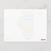 Illinois State Name Word Art Yellow Briefkaart (Achterkant)