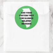 Illinois State Outline met elk bericht Ronde Sticker (Tas)